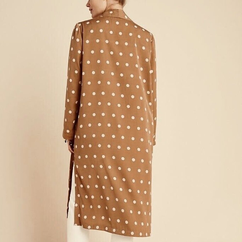 NWT Anthropologie BB Dakota Brown & White Polka Dot Duster S - Picture 3 of 9